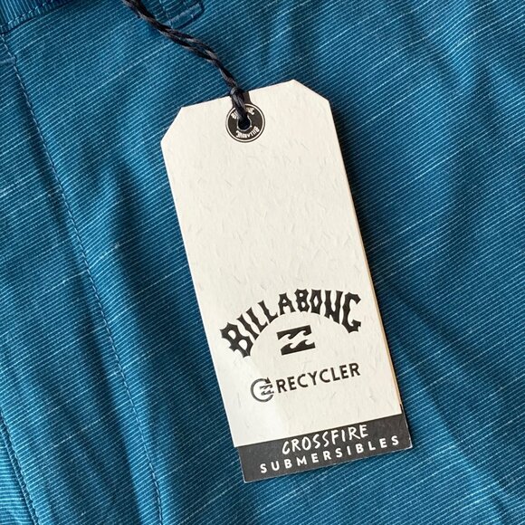 Billabong Recycler Crossfire Submersibles Board Shorts Men's 34 Marine Blue FLAW - Picture 4 of 11